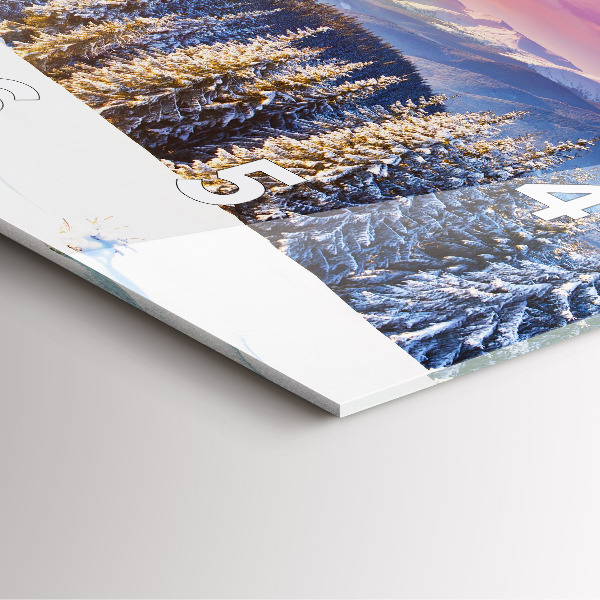 Kwadratowy zegar Zimowy górski Krajobraz