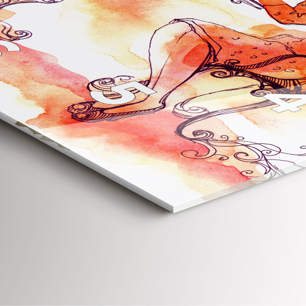 Kwadratowy zegar Kobieta pijąca herbatę