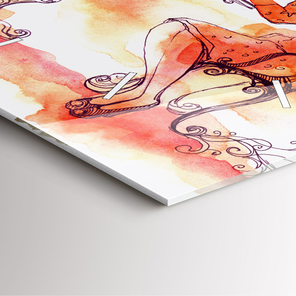 Kwadratowy zegar Kobieta pijąca herbatę