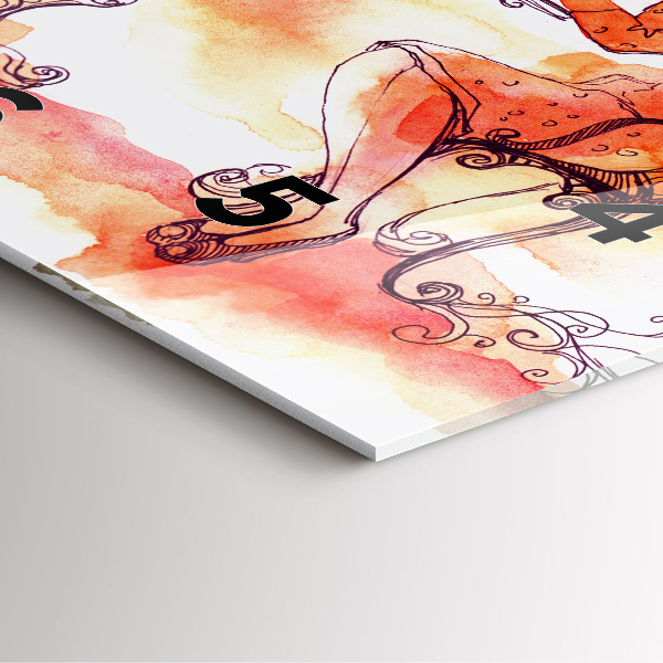 Kwadratowy zegar Kobieta pijąca herbatę