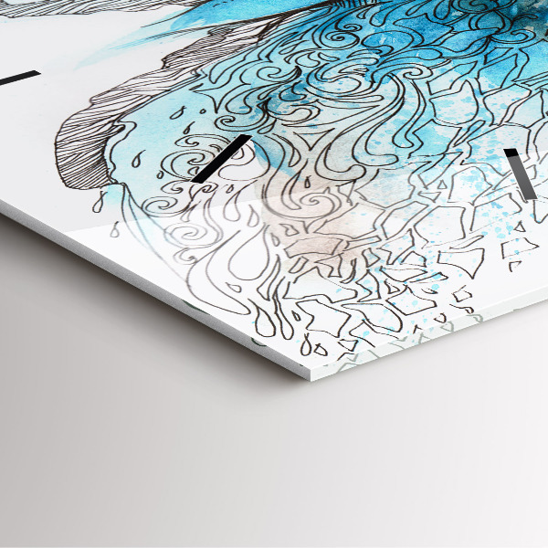 Kwadratowy zegar Twarz w kształcie motyla