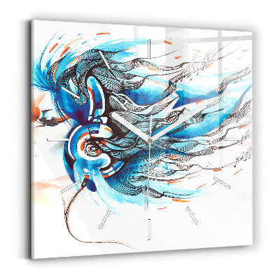 Kwadratowy zegar Ilustracja słuchawki