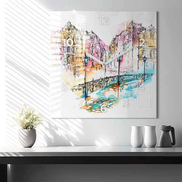 Kwadratowy zegar Malowana architektura