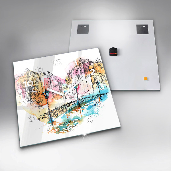 Kwadratowy zegar Malowana architektura