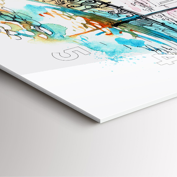 Kwadratowy zegar Malowana architektura