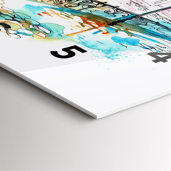 Kwadratowy zegar Malowana architektura