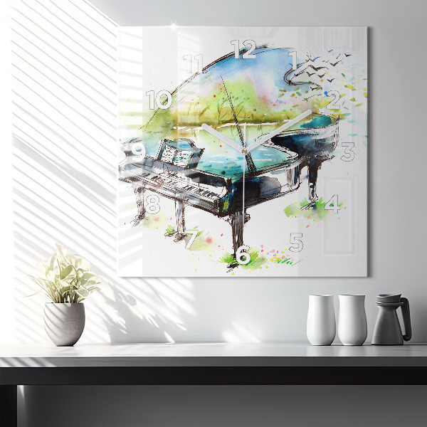 Kwadratowy zegar Ilustracja 4 Pory Roku