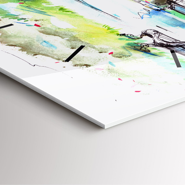 Kwadratowy zegar Malownicza wiosna