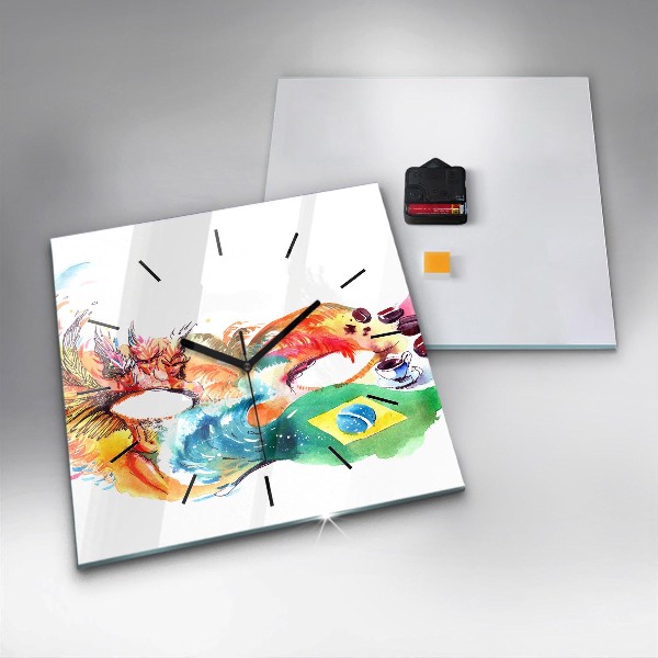 Kwadratowy zegar Kultura - flaga Brazylii