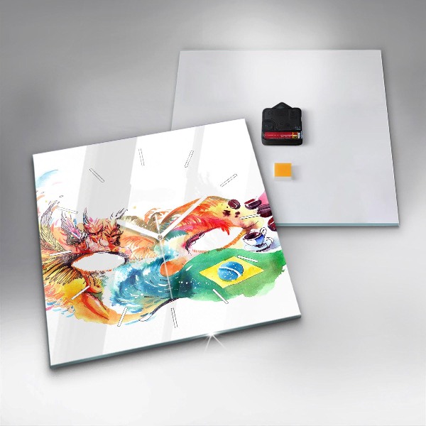 Kwadratowy zegar Kultura - flaga Brazylii