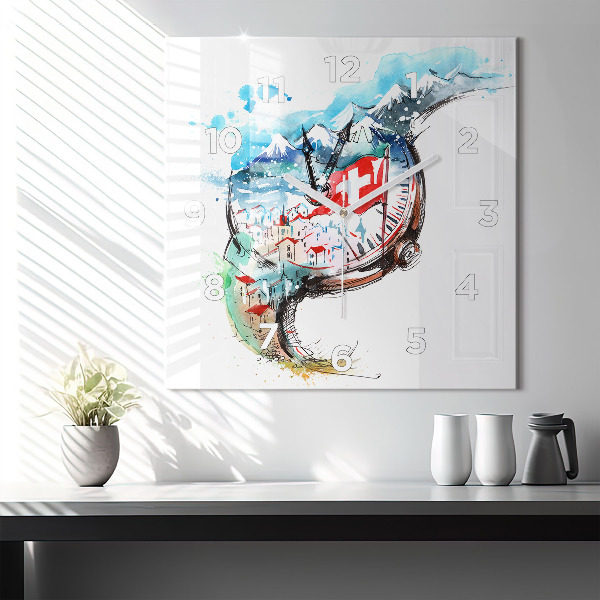 Kwadratowy zegar Szwajcarski zegarek