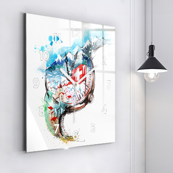 Kwadratowy zegar Szwajcarski zegarek