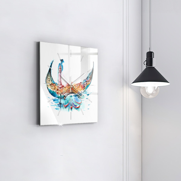 Kwadratowy zegar Włochy - wenecka Gondola