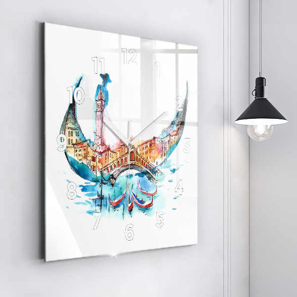 Kwadratowy zegar Włochy - wenecka Gondola