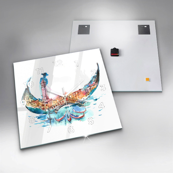 Kwadratowy zegar Włochy - wenecka Gondola