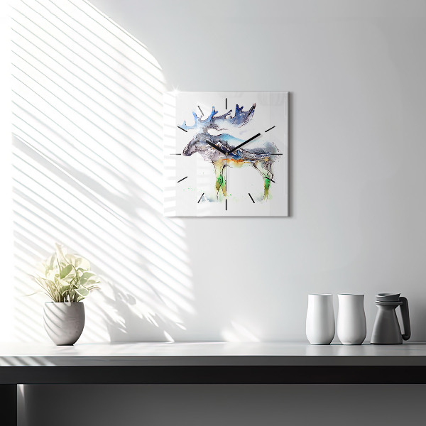 Kwadratowy zegar Łoś i Krajobraz gór