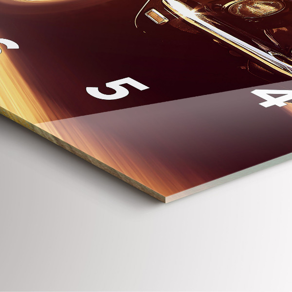 Kwadratowy zegar Klasyczny stary samochód