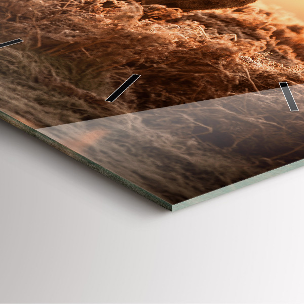 Kwadratowy zegar Jeleń o wschodzie słońca