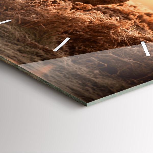 Kwadratowy zegar Jeleń o wschodzie słońca