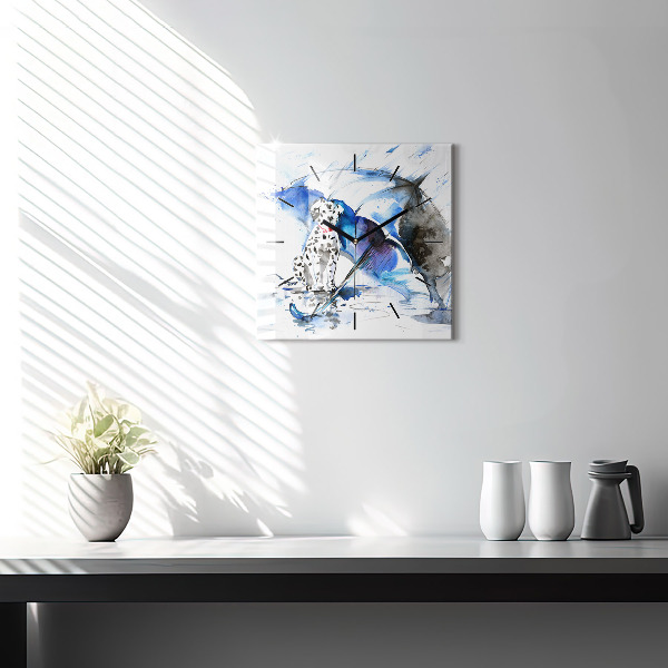 Kwadratowy zegar Dalmatyńczyk i parasol