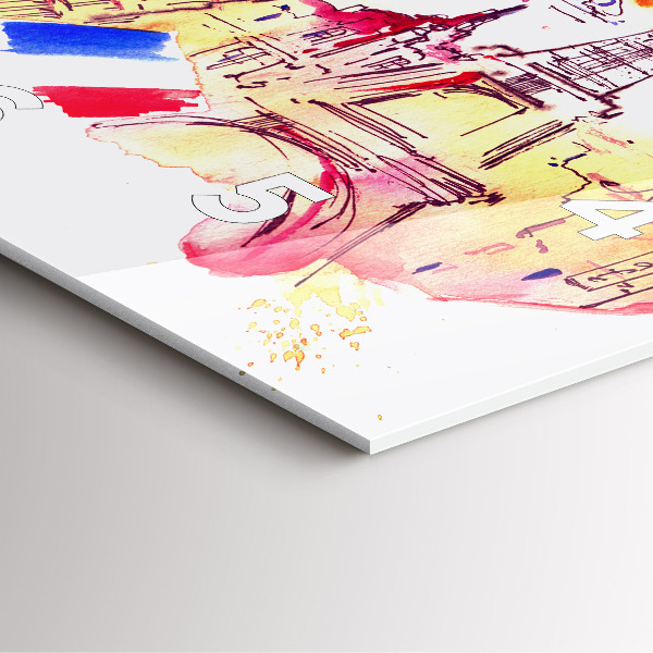 Kwadratowy zegar Atrakcyjne kraje świata