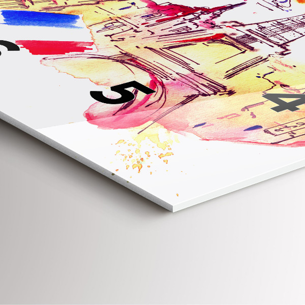 Kwadratowy zegar Atrakcyjne kraje świata