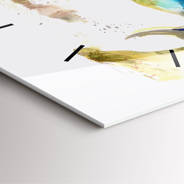 Kwadratowy zegar Malowane góry i koń