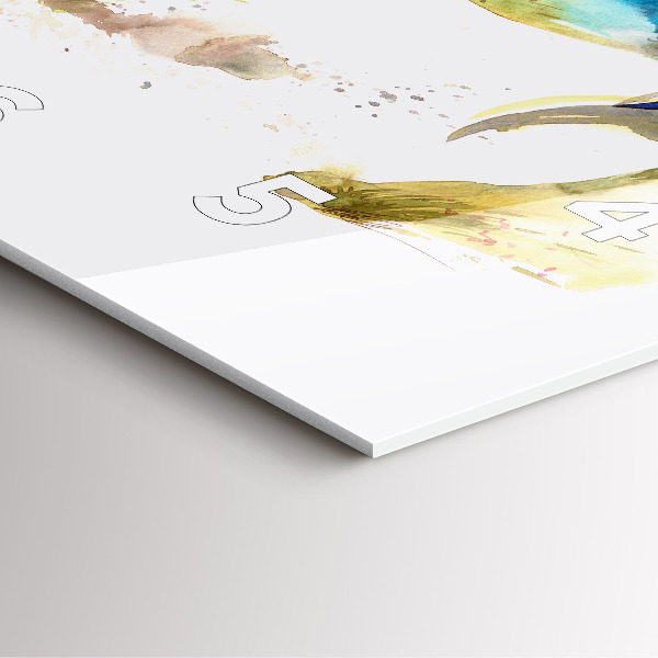 Kwadratowy zegar Malowane góry i koń