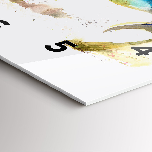 Kwadratowy zegar Malowane góry i koń