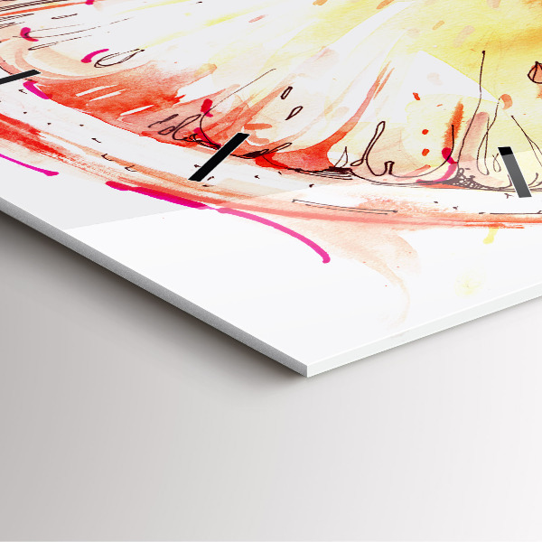 Kwadratowy zegar Malowana pomarańcza