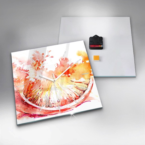 Kwadratowy zegar Malowana pomarańcza