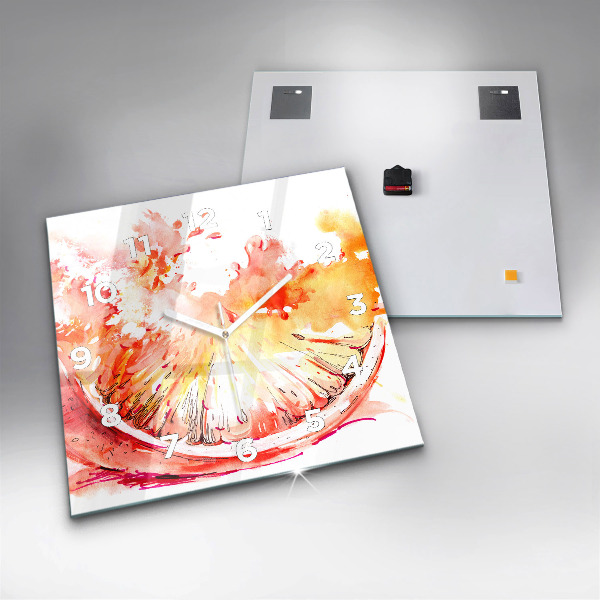 Kwadratowy zegar Malowana pomarańcza