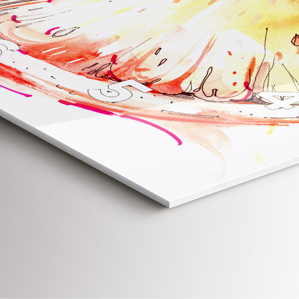 Kwadratowy zegar Malowana pomarańcza