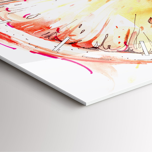 Kwadratowy zegar Malowana pomarańcza