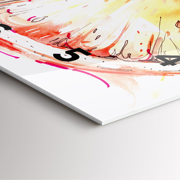 Kwadratowy zegar Malowana pomarańcza