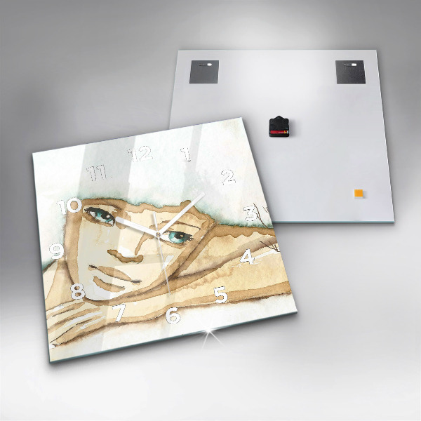 Kwadratowy zegar Portret kobiety