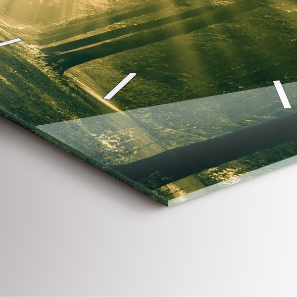 Kwadratowy zegar Promienie słoneczne Las