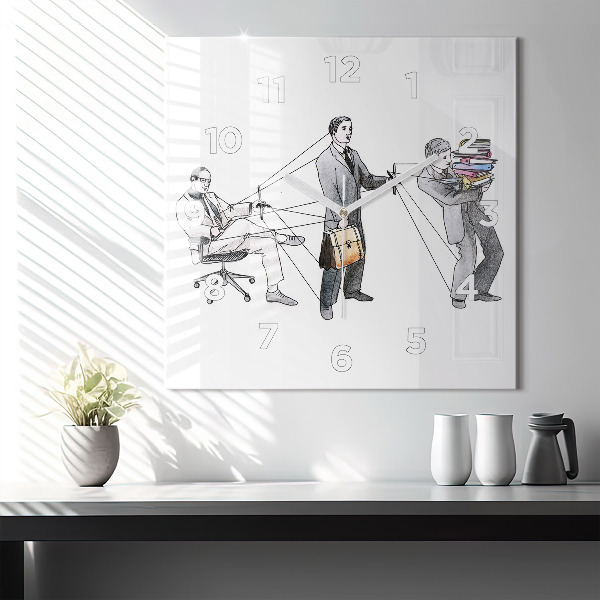 Kwadratowy zegar Ludzie marionetki