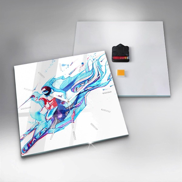 Kwadratowy zegar Narciarz