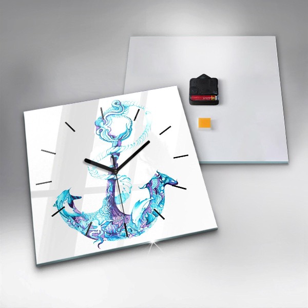 Kwadratowy zegar Morska kotwica