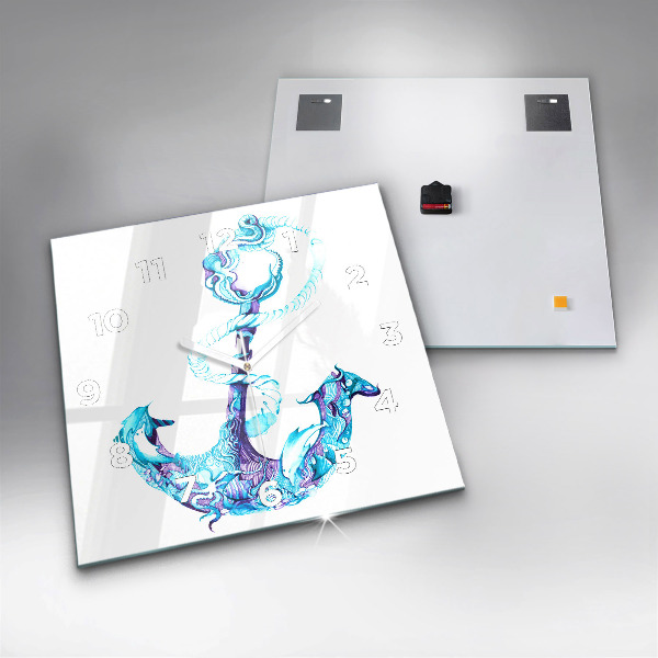 Kwadratowy zegar Morska kotwica