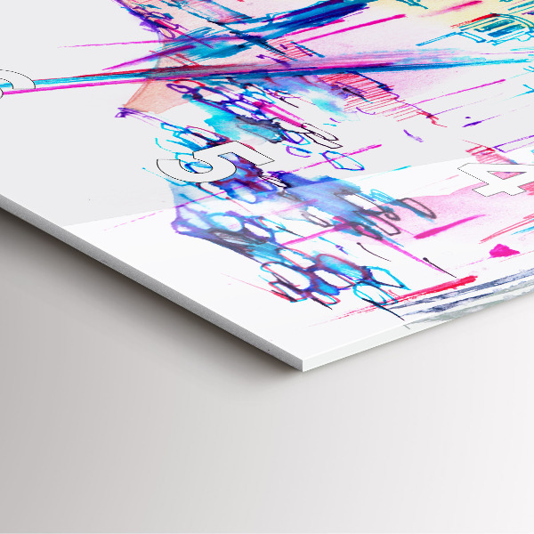 Kwadratowy zegar Deszcz parasol i miasto