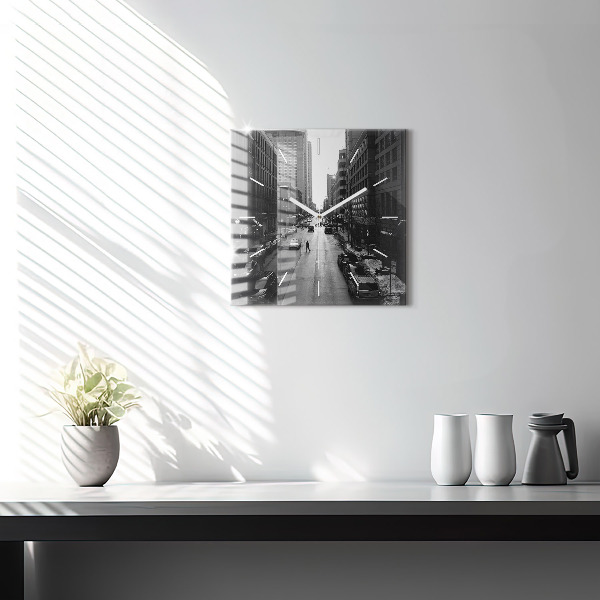 Kwadratowy zegar Ulice miasta Chicago