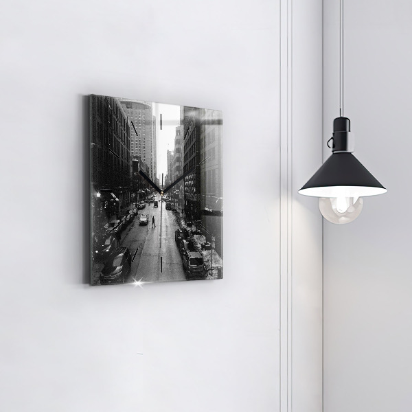 Kwadratowy zegar Ulice miasta Chicago