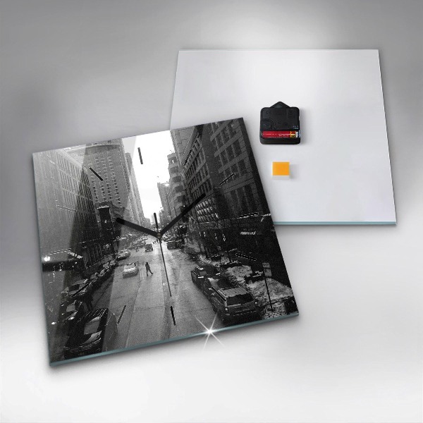 Kwadratowy zegar Ulice miasta Chicago