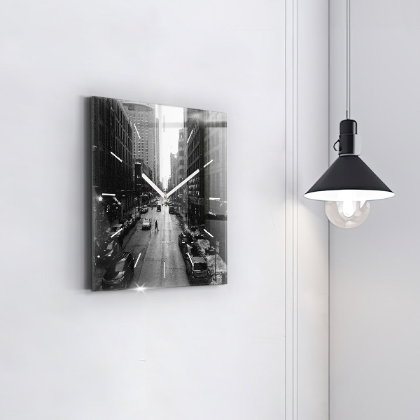 Kwadratowy zegar Ulice miasta Chicago