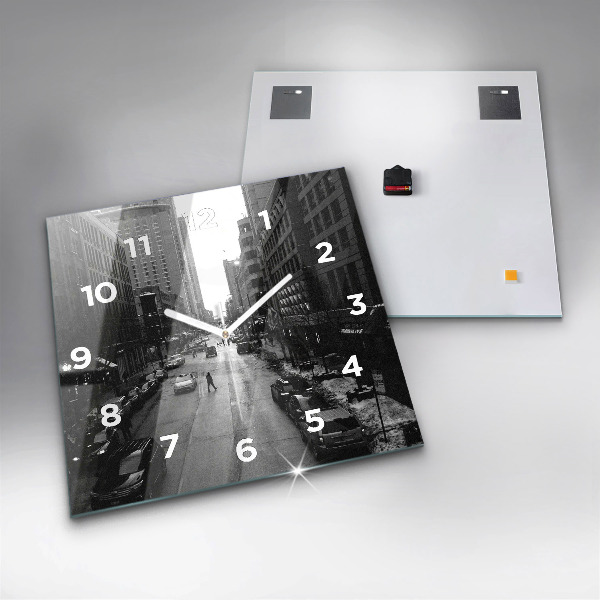 Kwadratowy zegar Ulice miasta Chicago
