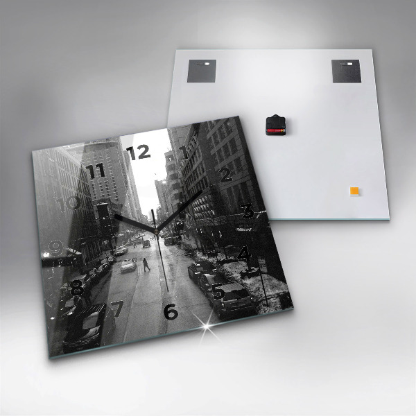Kwadratowy zegar Ulice miasta Chicago