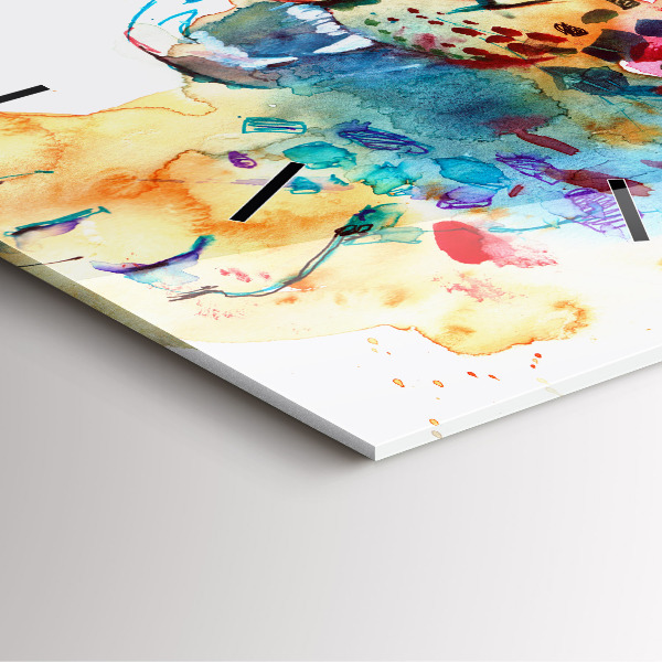 Kwadratowy zegar Abstrakcja dziki kot