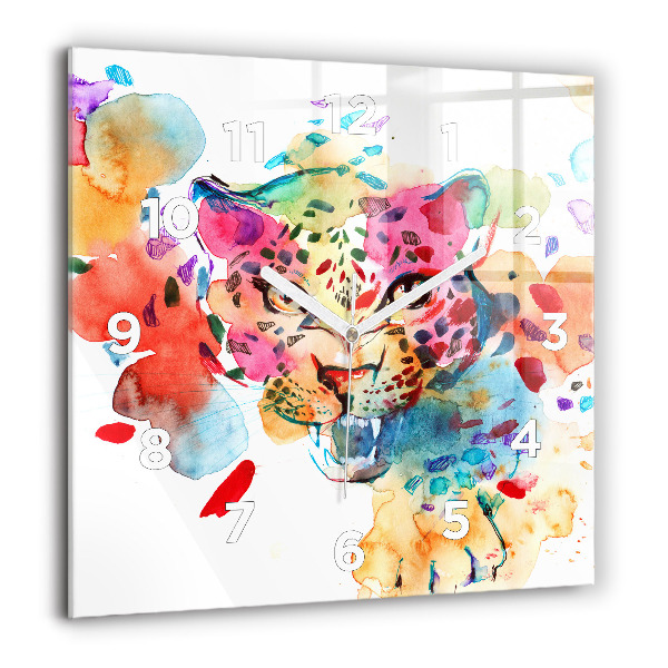 Kwadratowy zegar Abstrakcja dziki kot